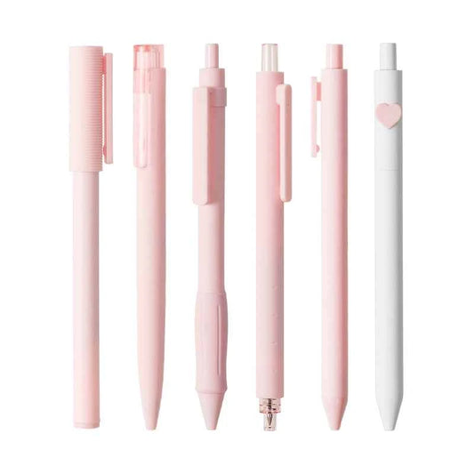 KACO Right Choice Gel Pen 0.5mm Black Ink 6 Pink Set