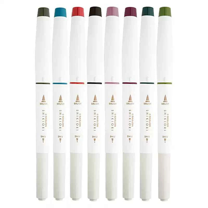 Sailor Shikiori Markers - Dual Tip - Water-Based Pen,Pack of 5
