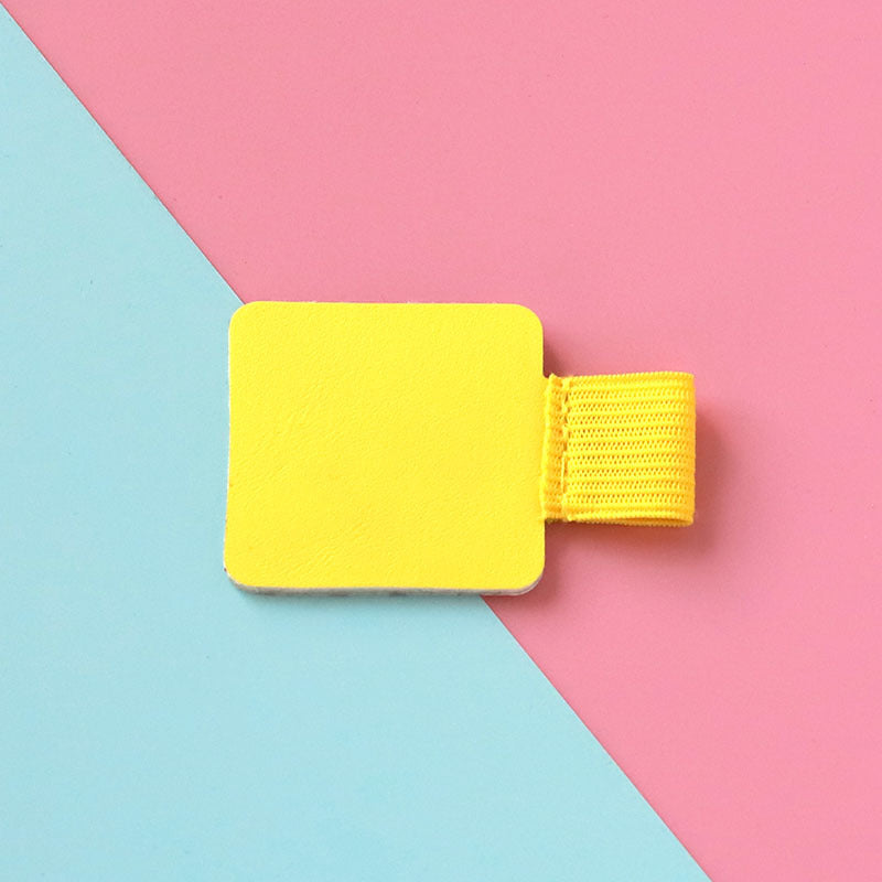10pcs Self Adhesive Leather Pen Loop Holder for Notebooks Yellow
