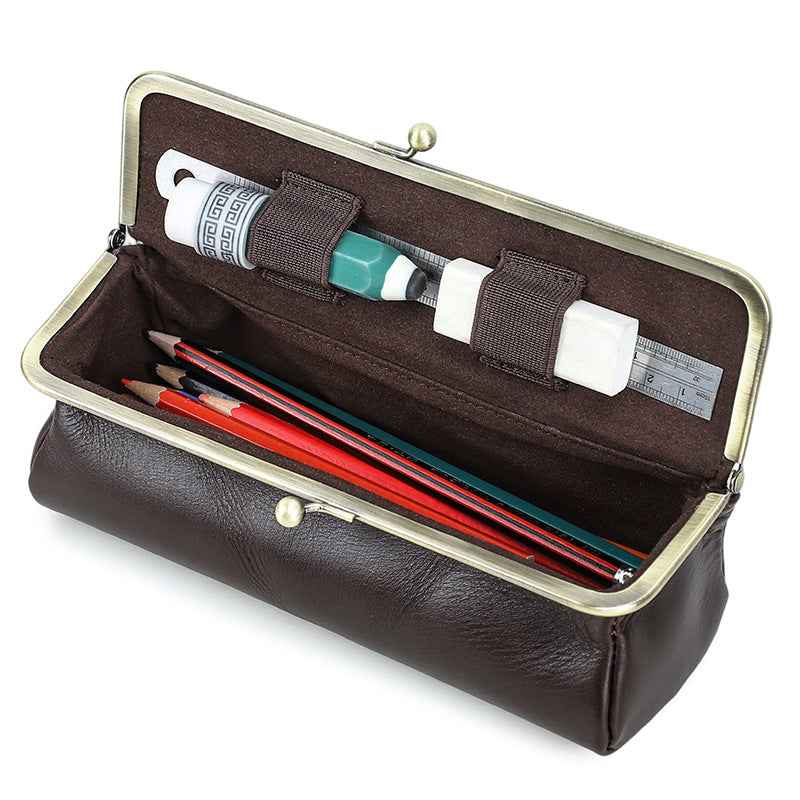 小物入れ BANKS & SLOANE The Winchester Leather Pencil Case Stationery Pen Pouch Holder