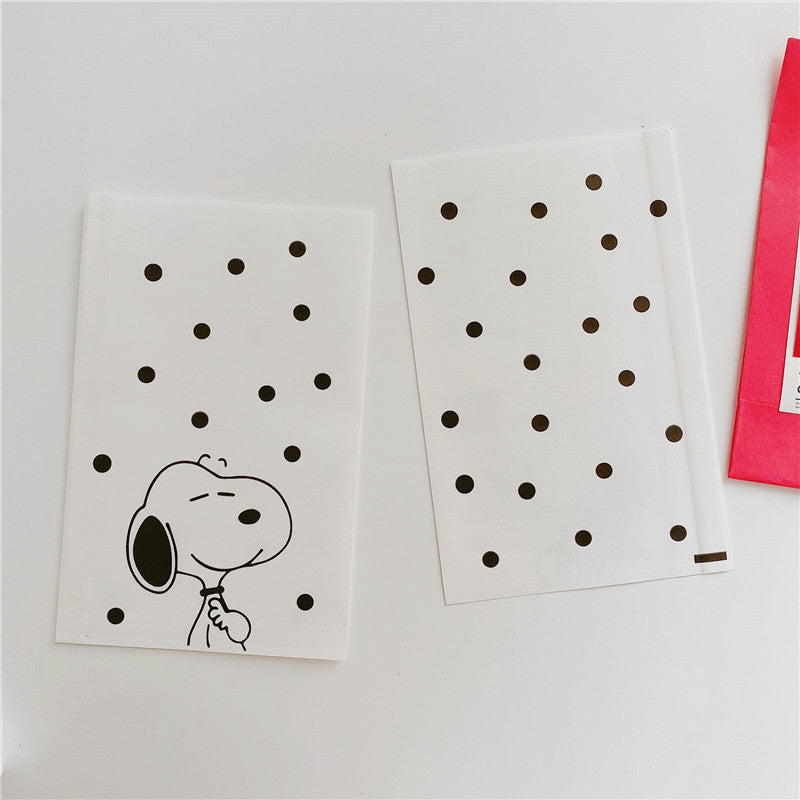 50PCS Cute Dog Anime White Paper Bag