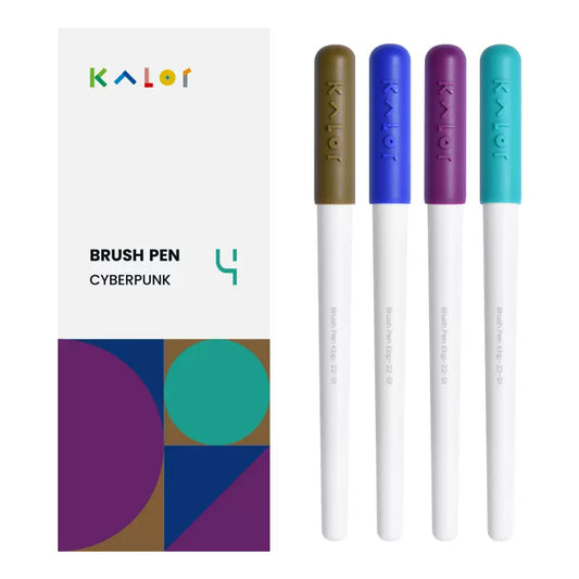 Kalor Brush Pen for Drawing- Hard - 4 Colors Set Cyberpunk