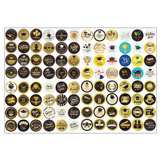 192pcs Congrats Graduation Stickers 1.5 inch Round Labels