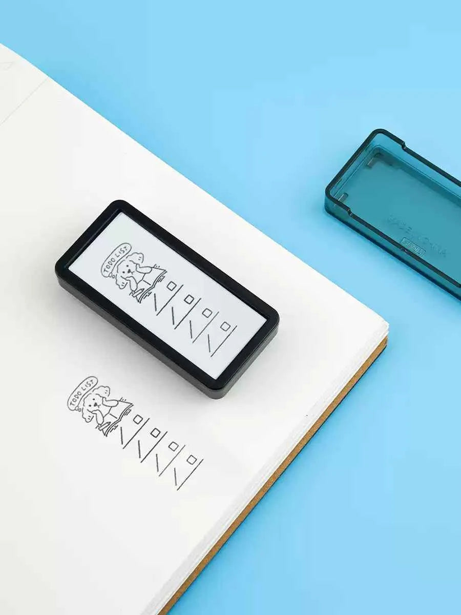 Midori Paintable Stamp Oil Based Self-Inking Rubber Stamp Rectangle