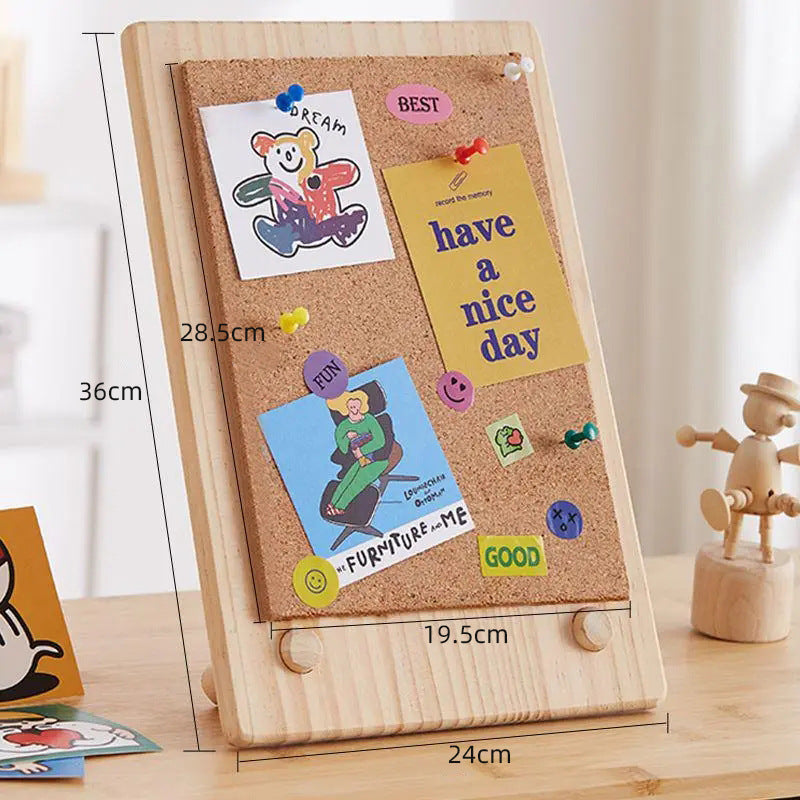Desktop Mini Wood Bulletin Cork Board