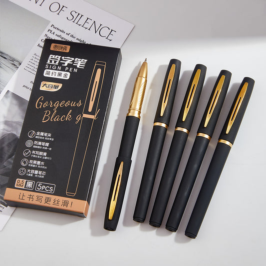 15-Pack Black Ink Signature Gel Pens Set (0.5mm/0.7mm/1.0mm)