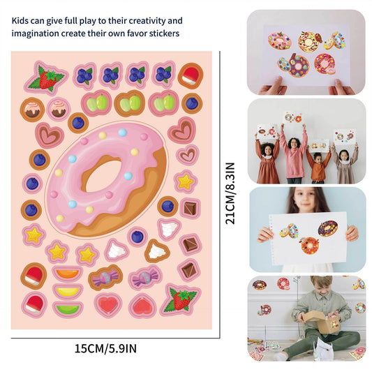 32 Sheets Donuts Make Your Own Stickers for Kids