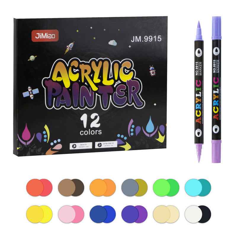 12/24/36 Colors Acrylic Paint Pens,Dual Brush Tip & Two Colors - TTpen