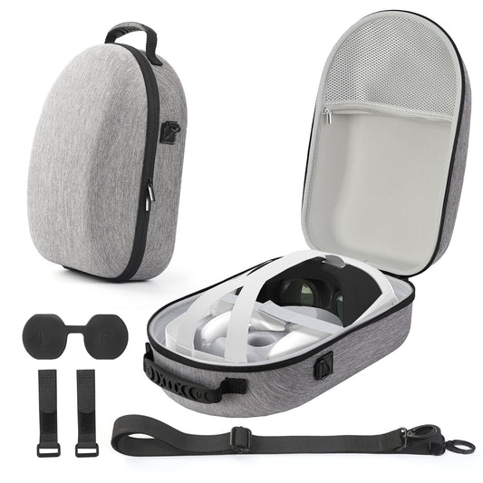 VR Handlebar Organizer Hard Travel Case for Meta Quest VR 3 Grey