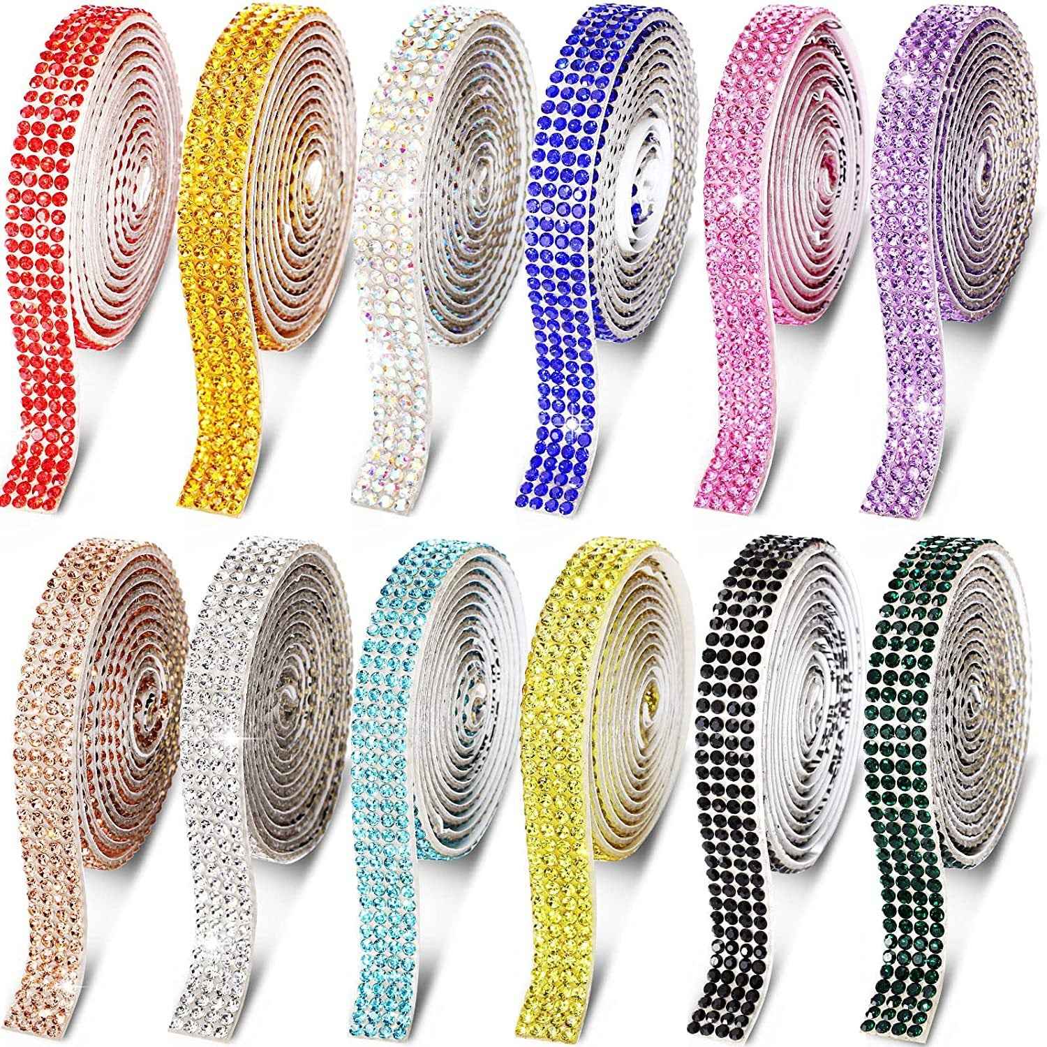 Self Adhesive Rhinestone Strips Crystal Ribbon Sticker Wrap for DIY Car Phone - TTpen