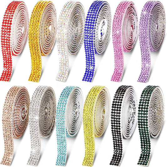Self Adhesive Rhinestone Strips Crystal Ribbon Sticker Wrap for DIY Car Phone - TTpen
