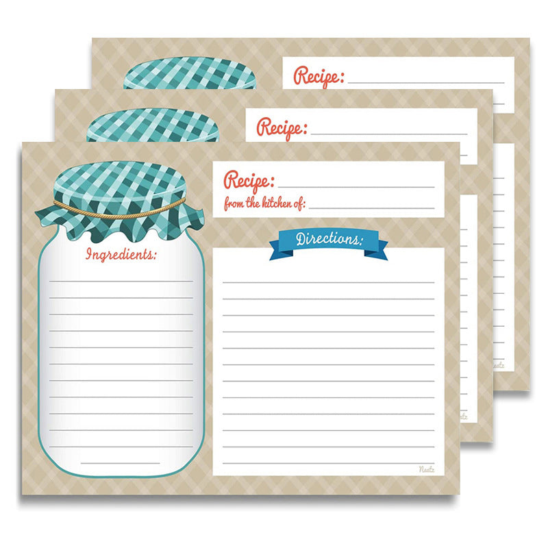 25 Double Sided Recipe Cards 4 x 5.5 Inch