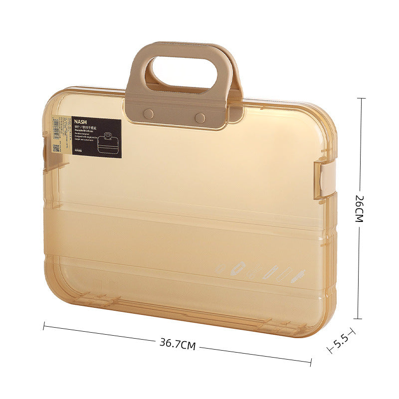 Portable Plastic Transparent A4 File Folder Box Case