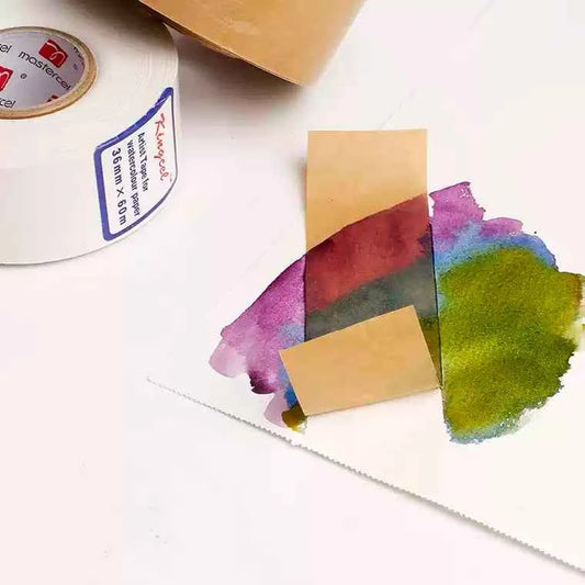 Kingcel Artist Tape White /Brown Kraft for Watercolor Paper