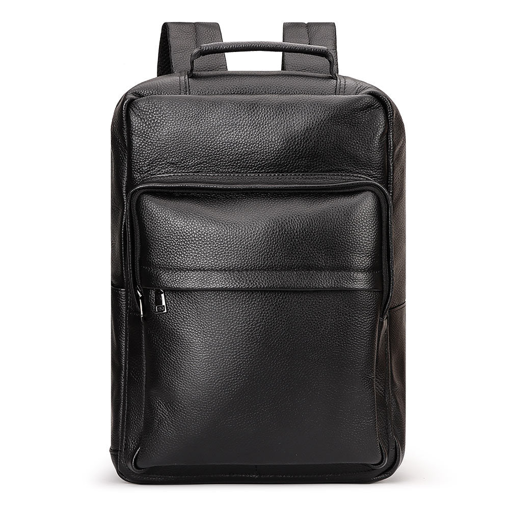 business slim leather backpack Laptop 15.6 Inch with USB Charging Port Anti-Theft Travel Backpack 15.6 Inch / Black Rear padded laptop compartment with hook and loop strap (12L x11.5H x 2W Black Genuine Leather Business Laptop
