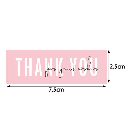 3 Rolls Thank You for Your Order Stickers 360 Labels Pink