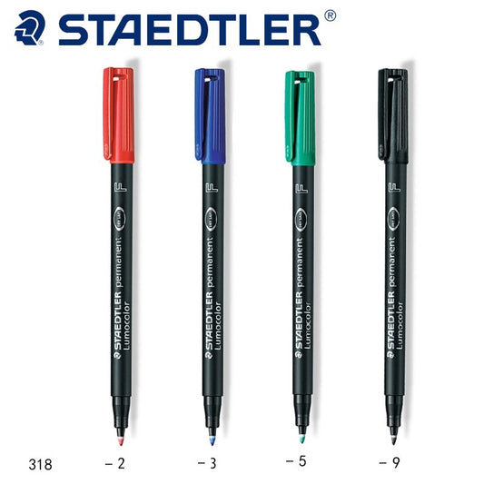 Staedtler Lumocolor 318F Permanent Markers Fine Tip 0.6mm,4 Color