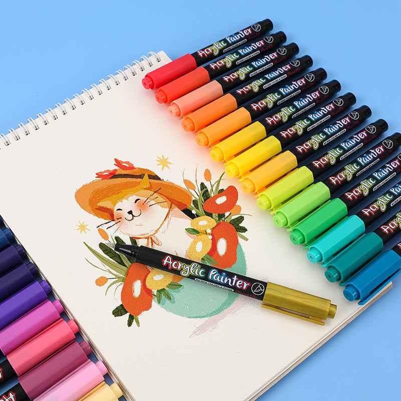 Guangna 36 Colors Brush Tip Acrylic Paint Marker Pens - TTpen