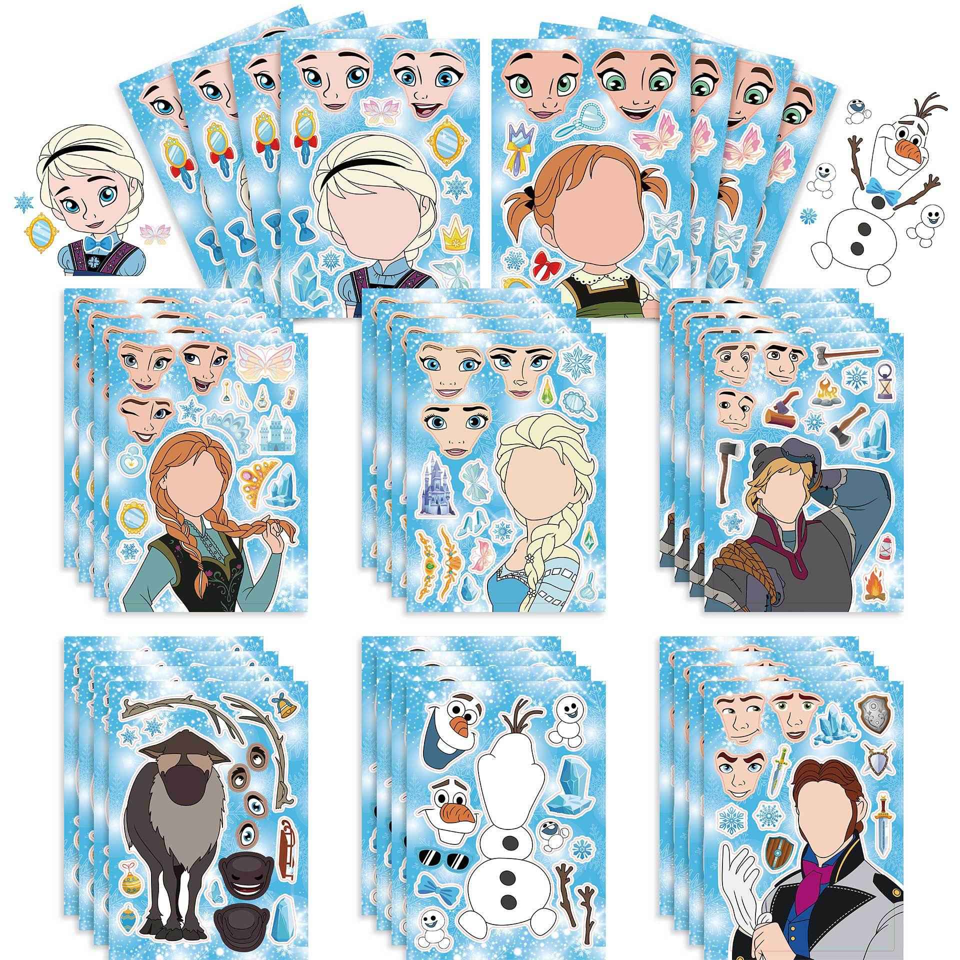 32 adesivi Frozen Princess Crea una faccia per bambini, image size:1920x1920