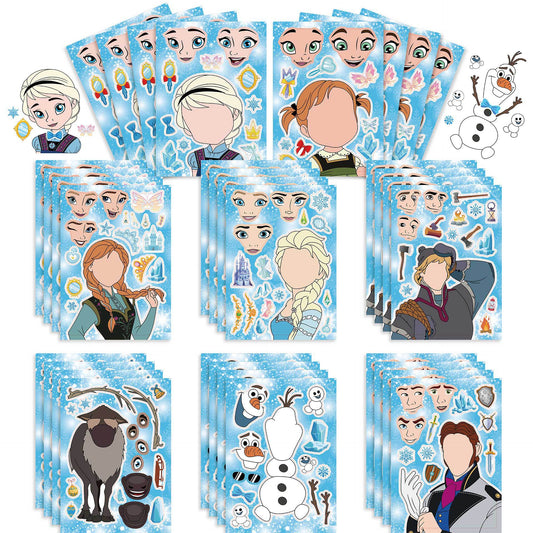 32Pcs Frozen Princess Make a face Stickers for kids
