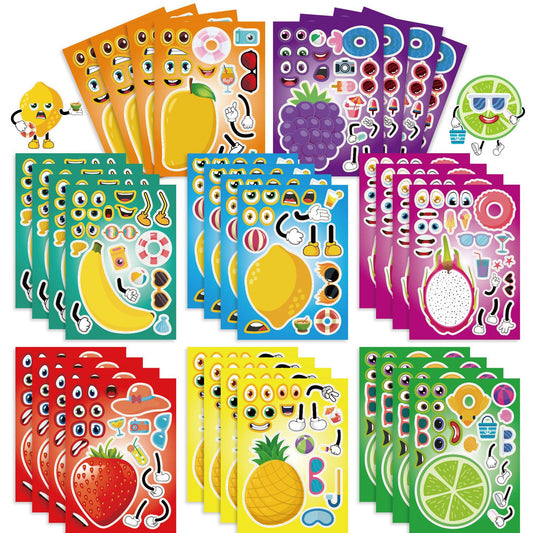 32 Sheets Fruit Theme Make Your Own Stickers for Kids