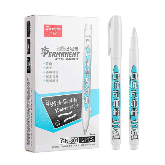 Guangna 801 White Paint Pens Permanent Markers - 12 Pack