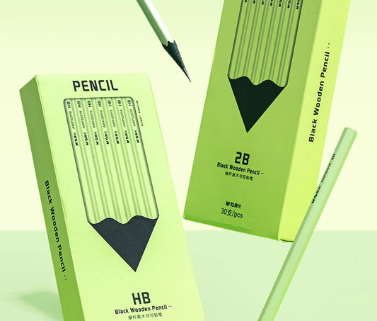 M&G Classic Black Wood Pencil Set - HB/2B (30-Pack)
