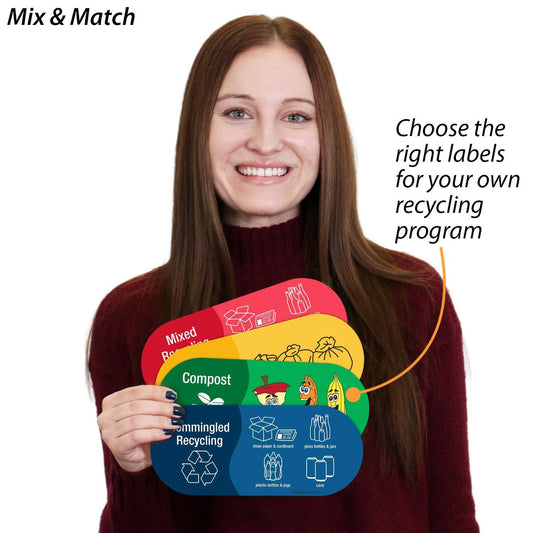 20PCS Mixed Recycle Stickers for Trash Bins for Home Office