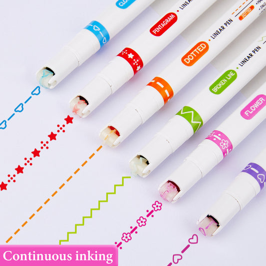 18-Pack Floral Outline Marker Colorful Curve Pens