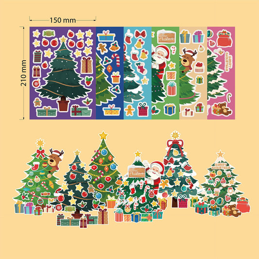 24 Sheets Christmas Tree Make Your Own Stickers for Kids Cards Crafts