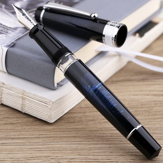 Majohn T5 Piston Fountain Pen,Large Ink Capacity Writing Set with Box