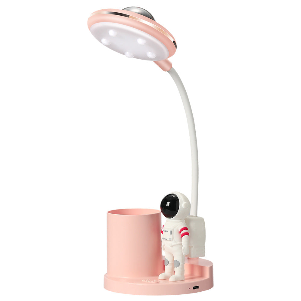 Astronaut Desk Lamp with Pen Holder for Kids,Projector Galaxy Night Light