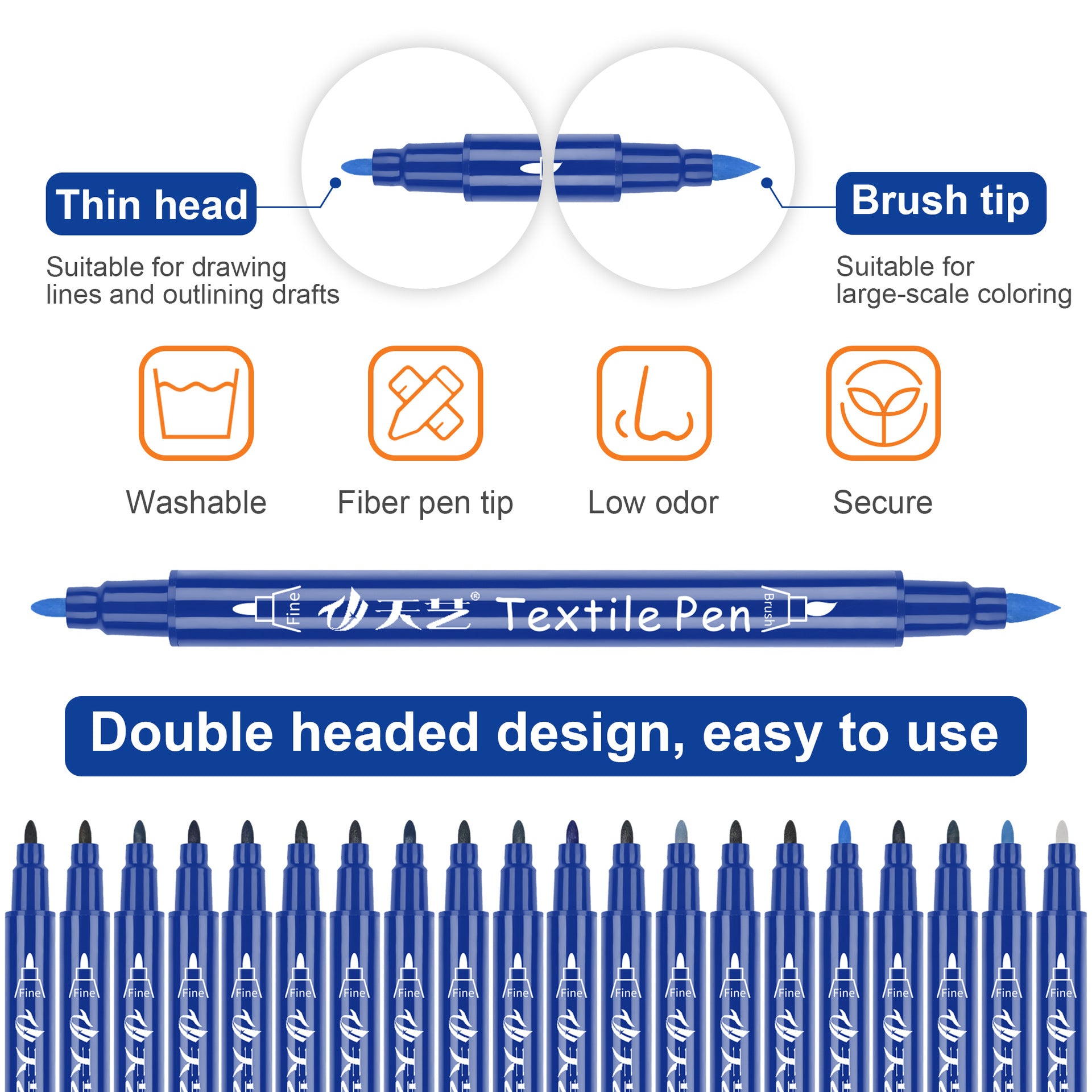 2pcs Denim Color Restore Textile Pen Fabric Repair & Color Touch-Up