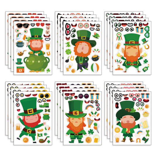 24 Sheets St Patricks Day Stickers for Kids Cards Crafts