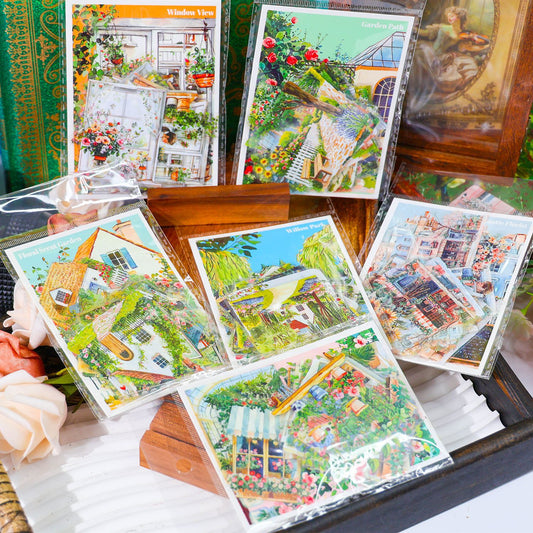 180PCS Retro Townscape PET Sticker Set