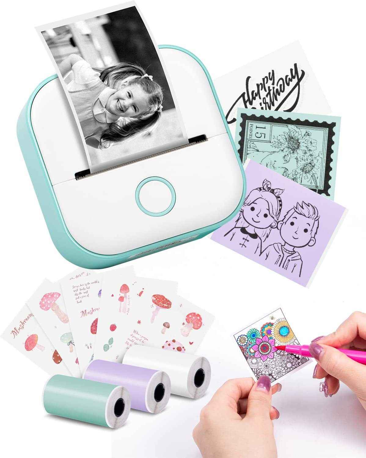 Phomemo T02 Label Maker Thermal Sticker Printer with 3 Roll Paper - TTpen