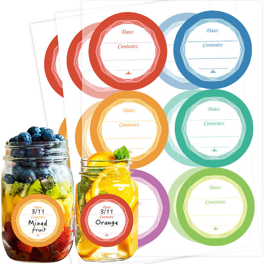 180pcs Food Date Sticker for Jars Waterproof Removable Mark Label 4CM