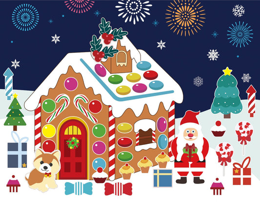 12pcs Make-a-Gingerbread Christams House Stickers for Kids