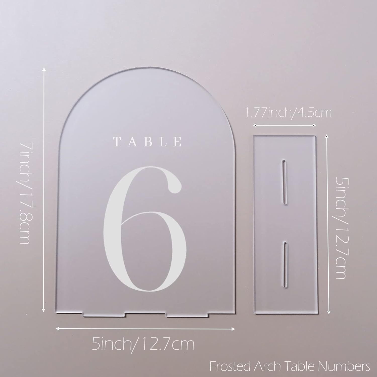 Frosted Arch Acrylic Table Numbers 1-20 for Wedding Reception,5x7 INCH