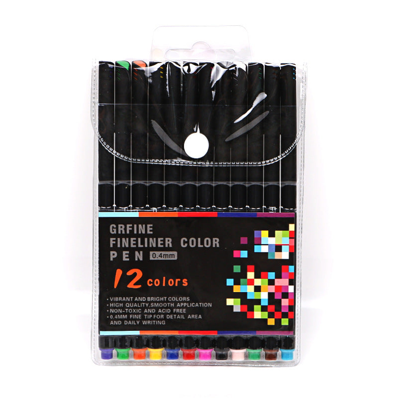 100 Colors Fineliner Fine Point Pens 0.4mm Drawing Markers 12 Pack