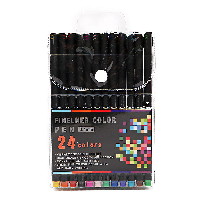 100 Colors Fineliner Fine Point Pens 0.4mm Drawing Markers 24 Pack