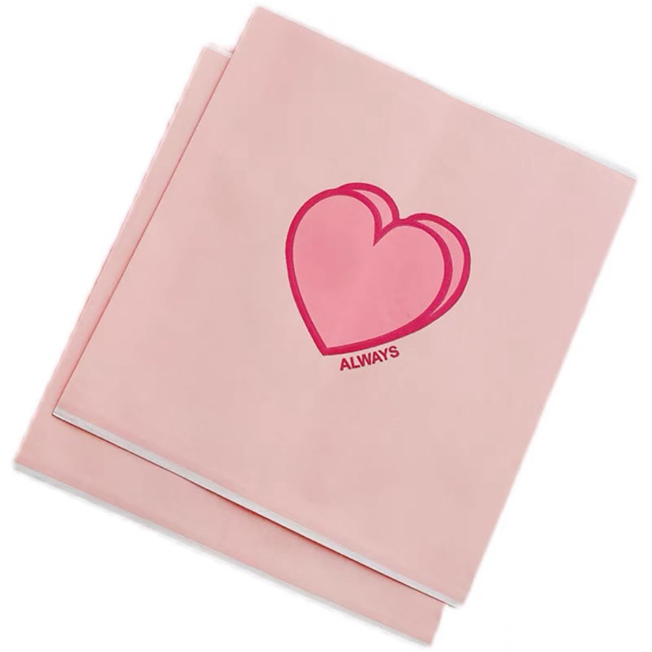 120 Pack Small Flat Paper Bags Pink Always Love Heart for Party Favor