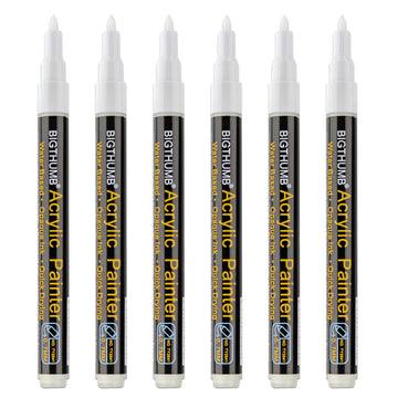 White Acrylic Marker Paint Pens 0.7mm 6 Pack