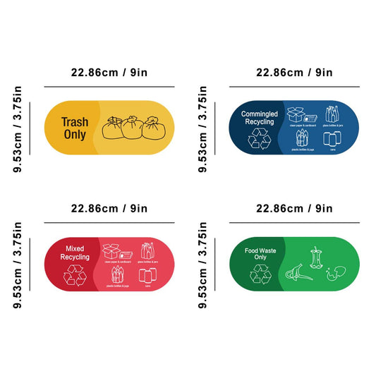 20PCS Mixed Recycle Stickers for Trash Bins for Home Office