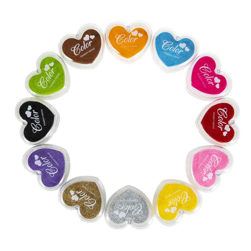 Set Tamponi Inchiostro DULSPUE - 12 Colori Per Timbratura Su Carta, Legno E Tessuto - Foto 11