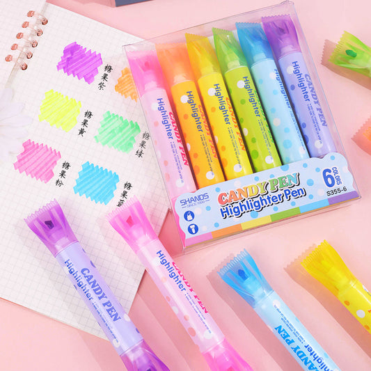 CANDY PEN 6 Color Dual-Tips Highlighters
