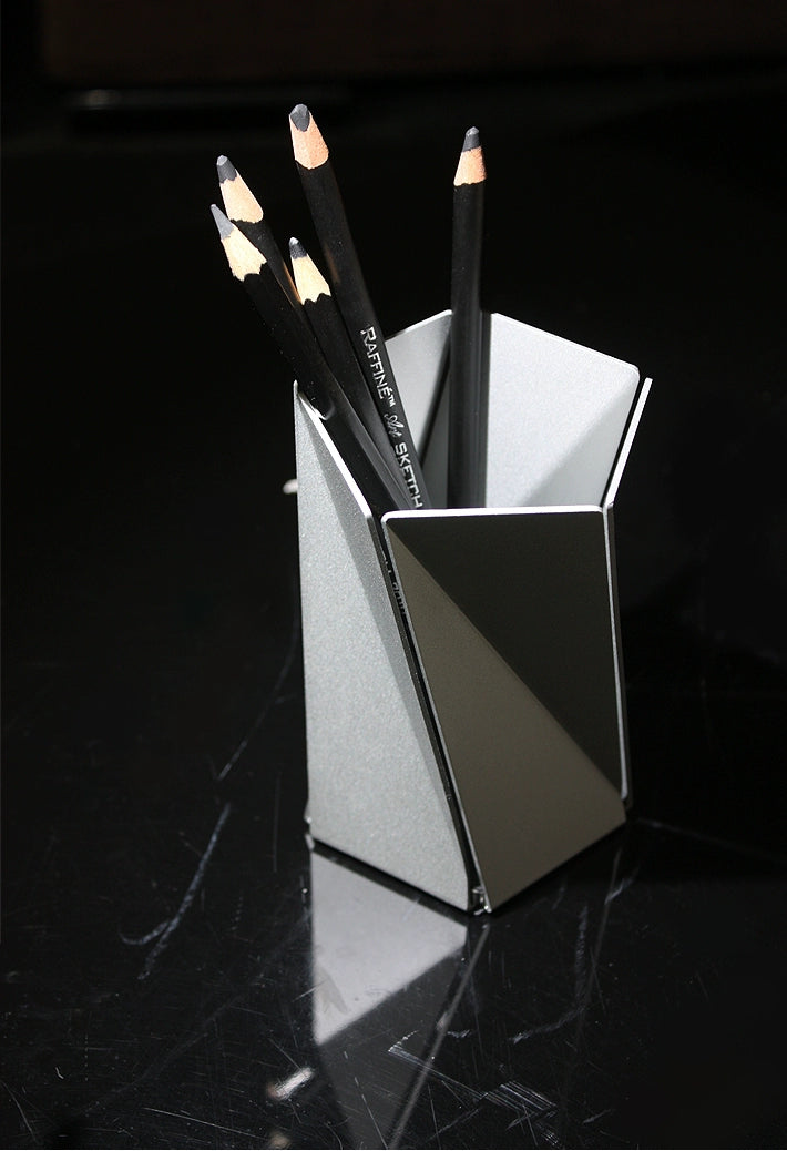 Modern Aluminum Twist Pen Holder - Minimalist Desktop Organizer