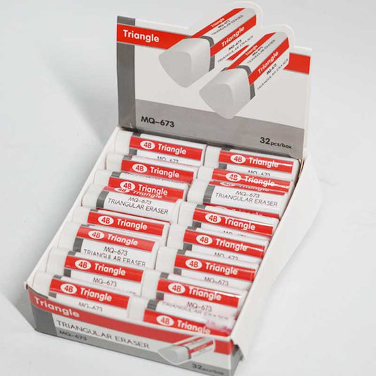 QiLi Triangle AR Eraser 4B White Black 32 Pack White
