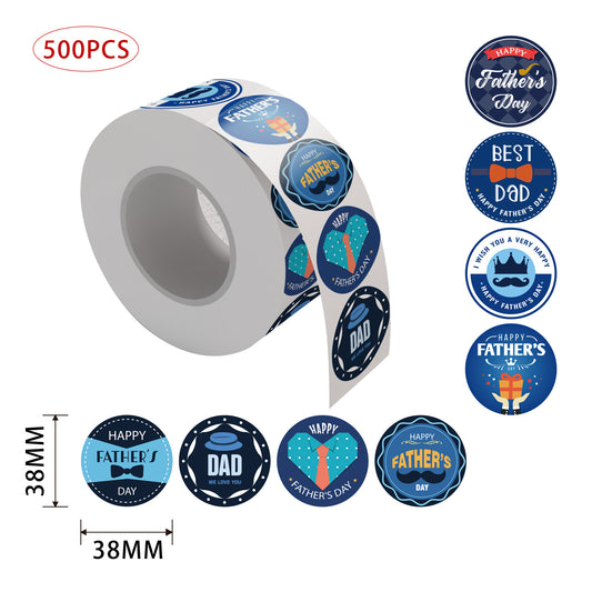 500pcs Father‘s Day Stickers 1.5 inch Round Labels