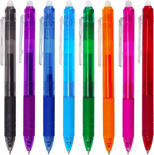 Retractable Erasable Gel Pens Clicker 8 Color Inks